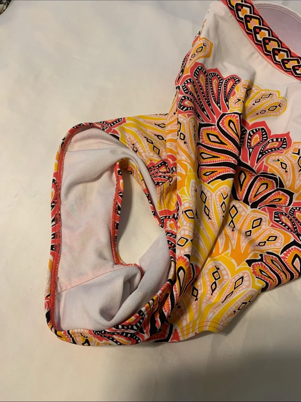Jantzen One-Piece Halter Swimsuit in abstract geometric floral  -  size 12
